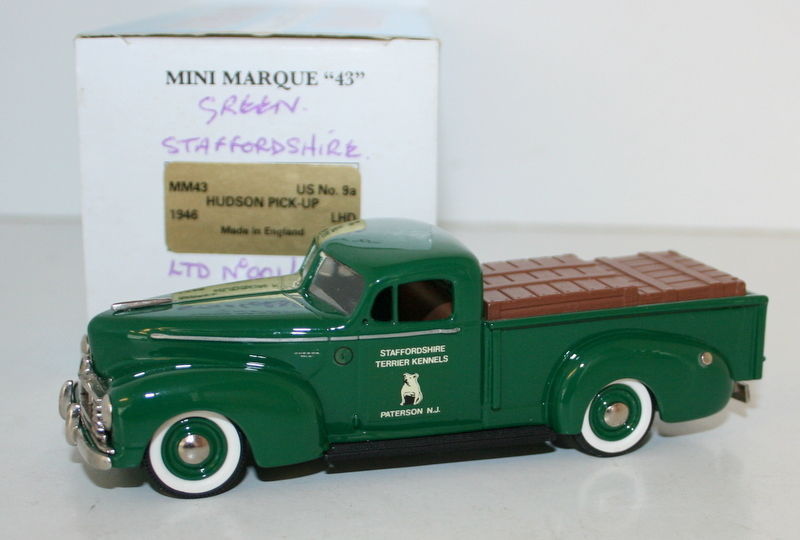 MINIMARQUE 1/43 US9A - 1946 HUDSON PICK UP - STAFFORDSHIRE TERRIER KENNELS