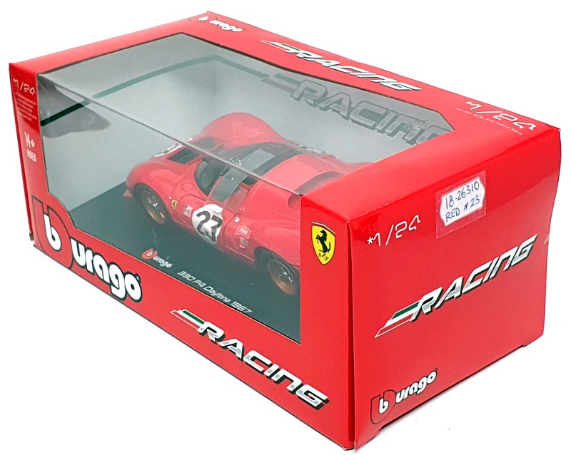 Burago 1/24 Scale Diecast 18-26310 - Ferrari 330 P4 #23 Daytona 1967 - Red Burago 1/24 Scale Diecast 18-26310 - Ferrari 330 P4 #23 Daytona 1967 - Red