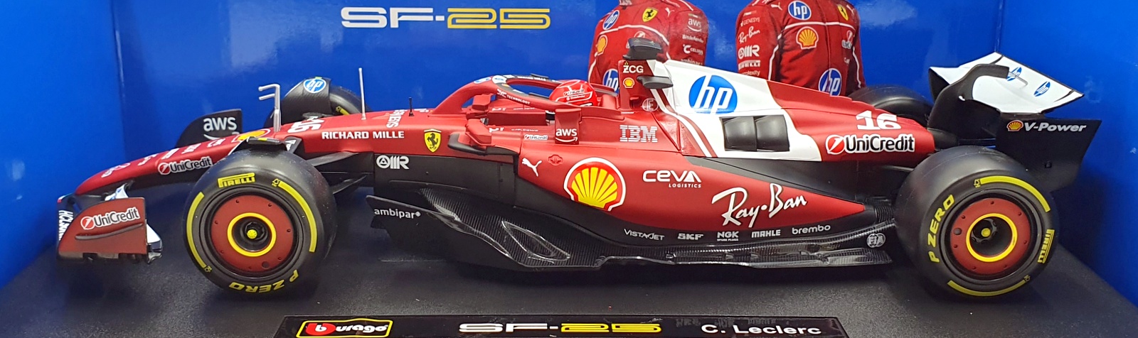 Burago 1/18 Scale Diecast 18-16816 - Ferrari SF-25 C.Leclerc #16