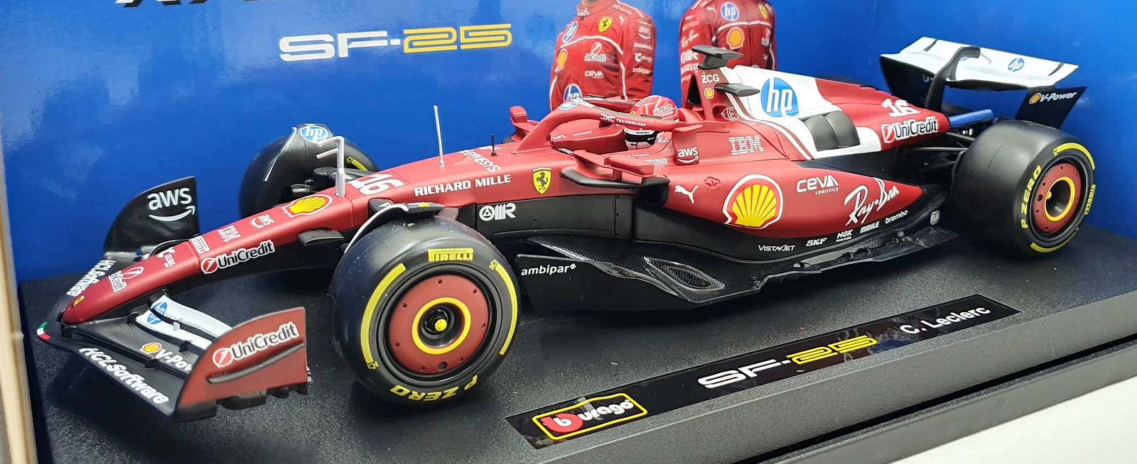 Burago 1/18 Scale Diecast 18-16816 - Ferrari SF-25 C.Leclerc #16
