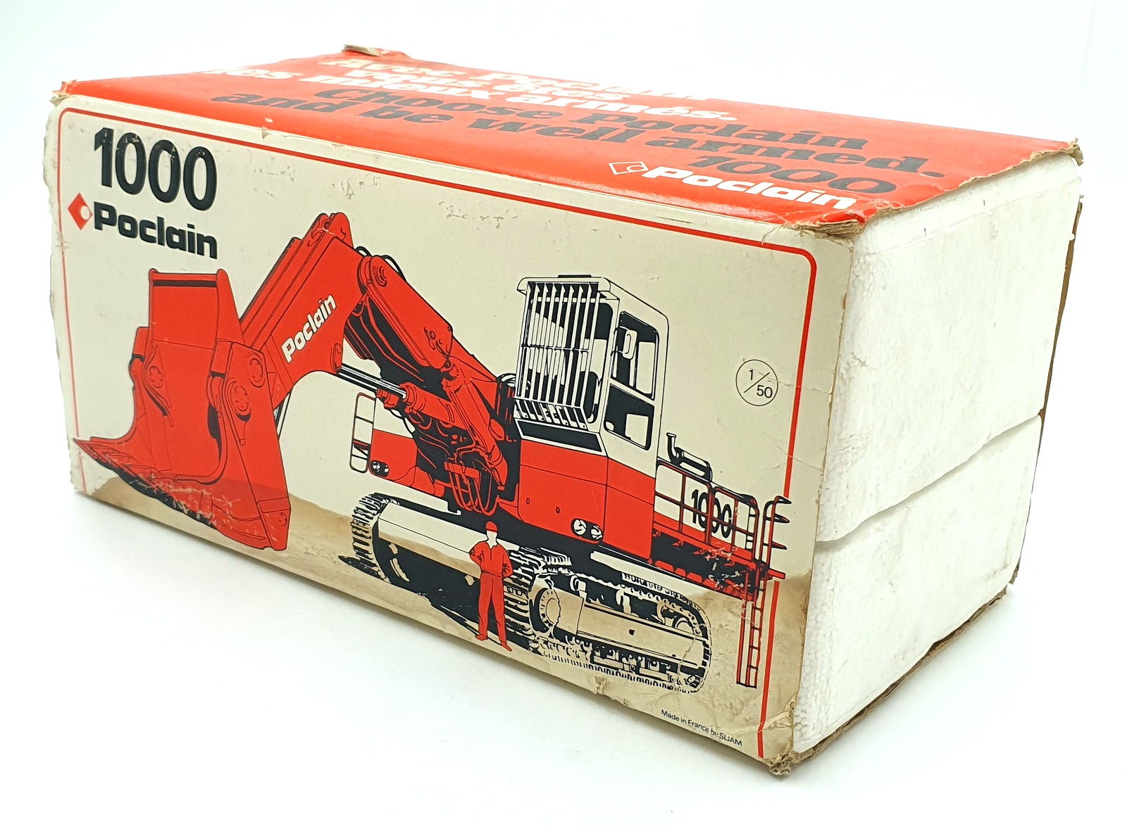 CEF 1/50 Scale Diecast CEF03 - Poclain 1000 Excavator Shovel - Red/White