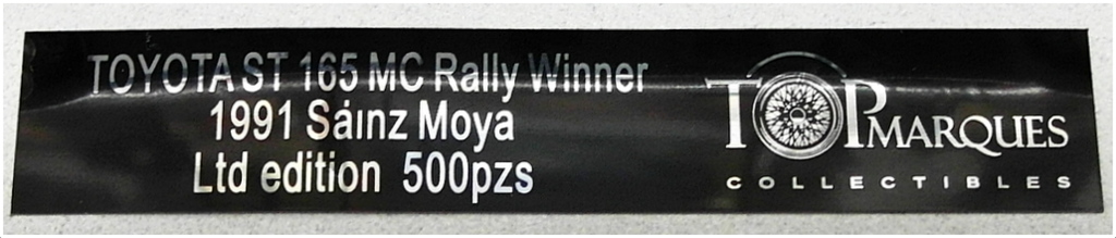 Top Marques 1/18 Scale TOP044A - Toyota ST 165 MC Rally Winner 1991 Top Marques 1/18 Scale TOP044A - Toyota ST 165 MC Rally Winner 1991