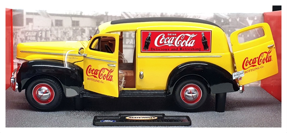 Matchbox 9 inches Long 95701 - 1940 Ford Sedan Delivery Coca Cola - Yellow