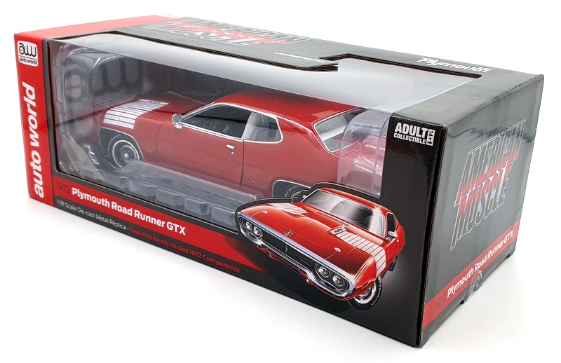 Auto World 1/18 Scale AMM1299/06 - 1972 Plymouth Road Runner GTX - Red