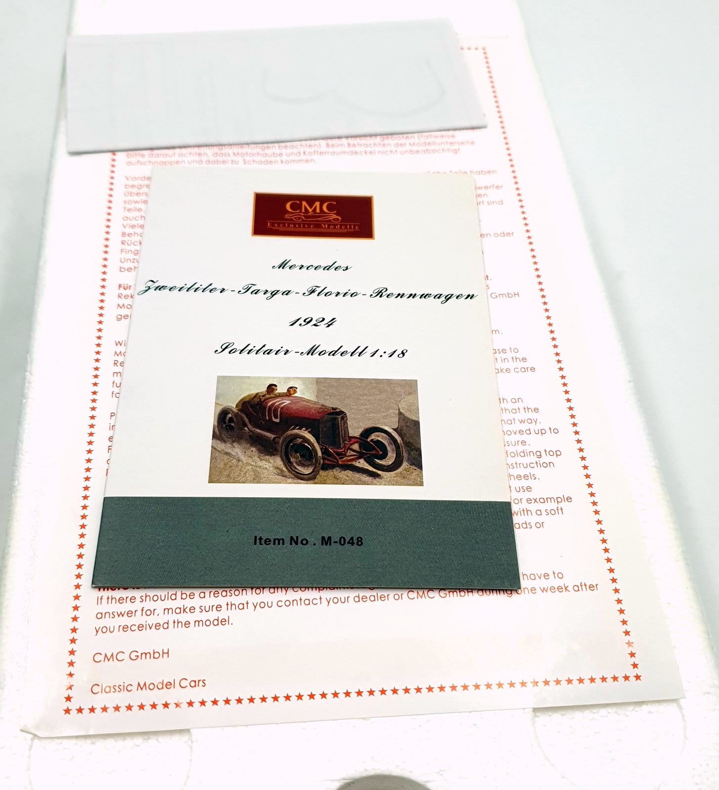 CMC 1/18 Scale Diecast M-048 - Mercedes Targa Florio 1924 #10 - Red CMC 1/18 Scale Diecast M-048 - Mercedes Targa Florio 1924 #10 - Red