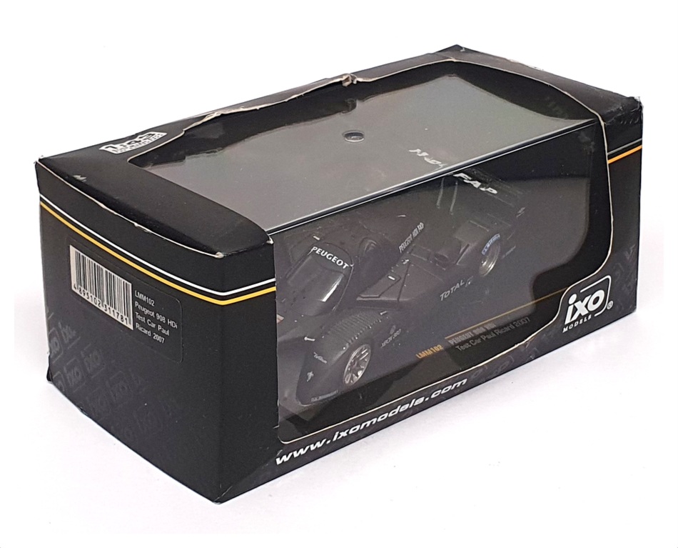 Ixo 1/43 Scale LMM102 - Peugeot 908 HDi Test Car Paul Ricard - Matt Black