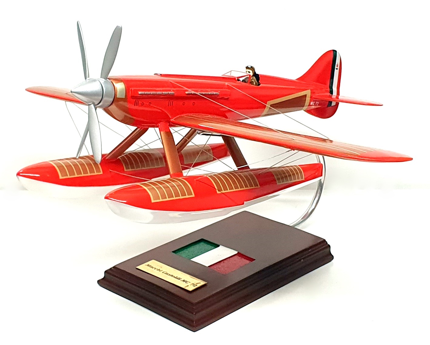 Unknown Brand 1/20 Scale 111125R Macchi Castoldi MC 72 Racing Plane Model - Red Unknown Brand 1/20 Scale 111125R Macchi Castoldi MC 72 Racing Plane Model - Red