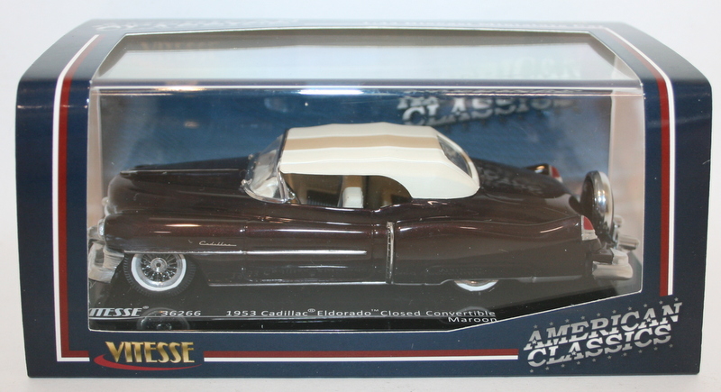 Vitesse 1/43 Scale Diecast - 36266 - 1953 Cadillac Eldorado Closed Conv - Maroon