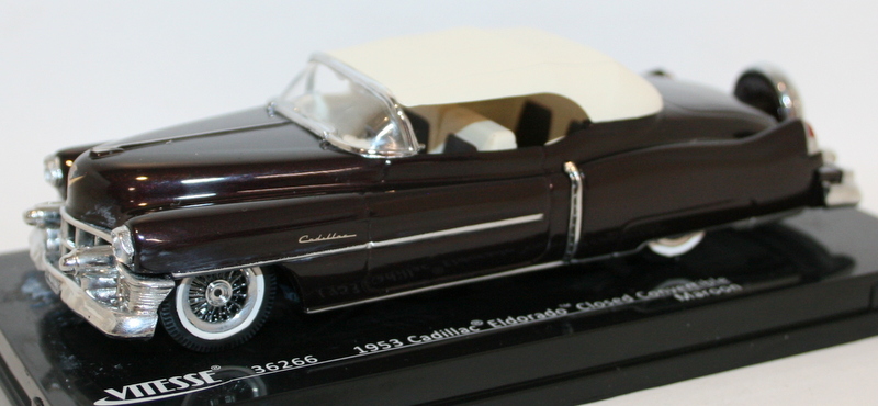 Vitesse 1/43 Scale Diecast - 36266 - 1953 Cadillac Eldorado Closed Conv - Maroon