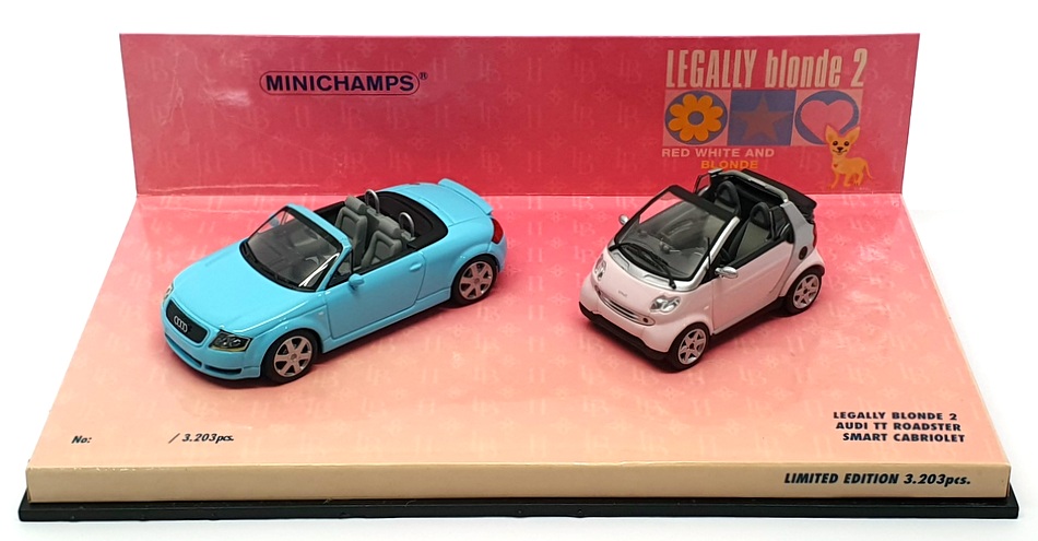 Minichamps 1/43 Scale 402 173900 - Audi TT & Smart Cabrio - Legally Blonde 2