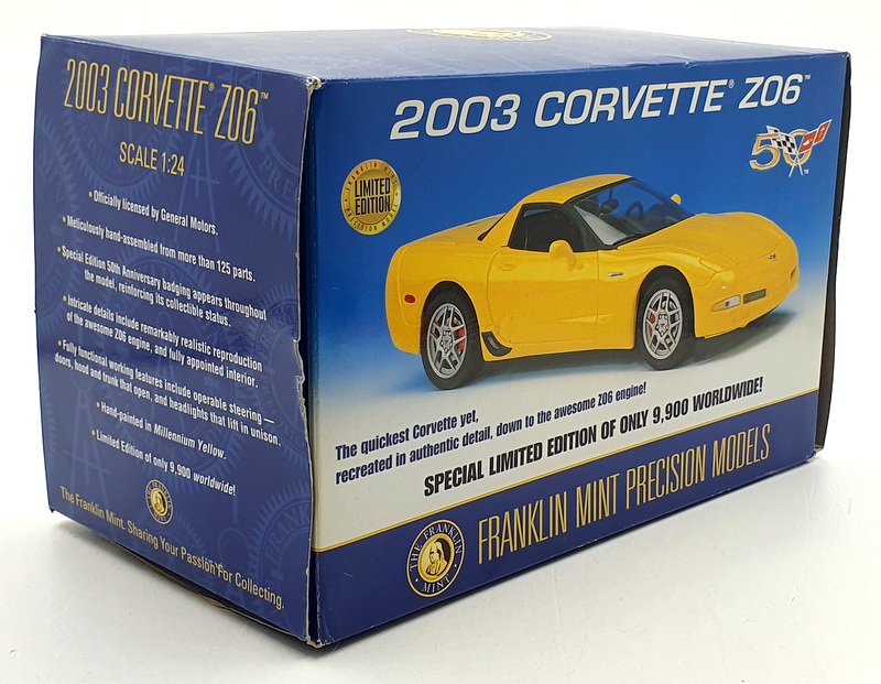 Franklin Mint 1/24 Scale B11WW95 - 2003 Chevrolet Corvette