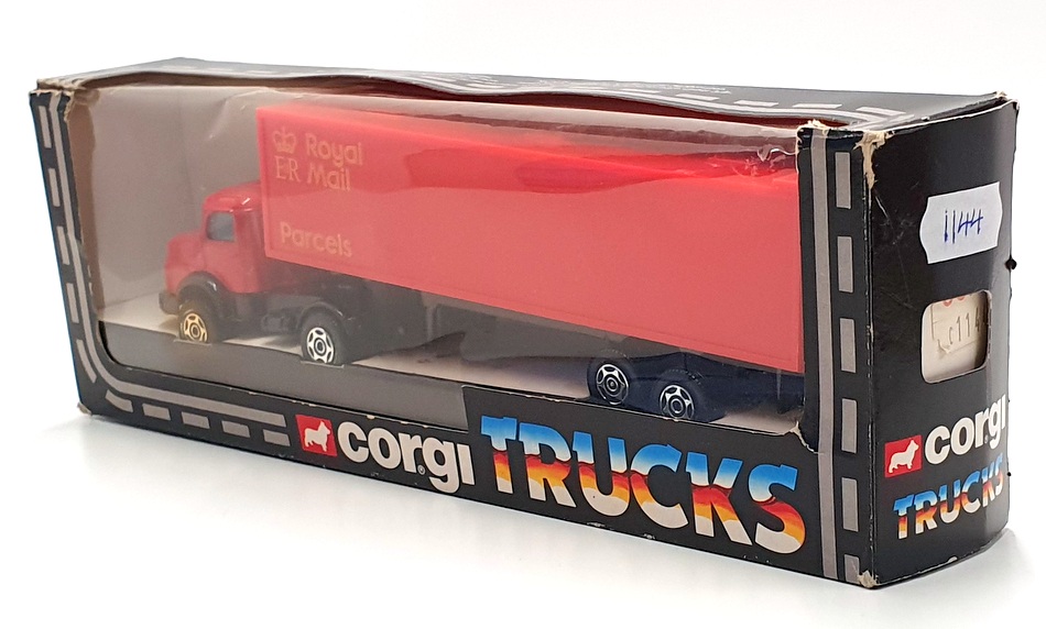 Corgi 18cm Long 1144 - Mercedes Benz Truck & Trailer Royal Mail - Red