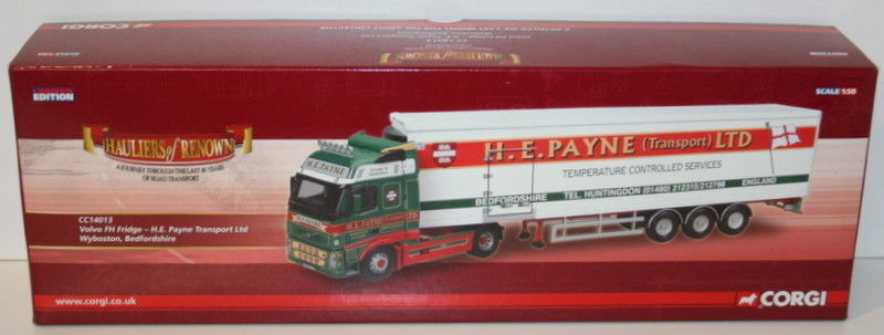 Corgi Diecast 1/50 Scale CC14013 Volvo FH Fridge - H E Payne Trransport