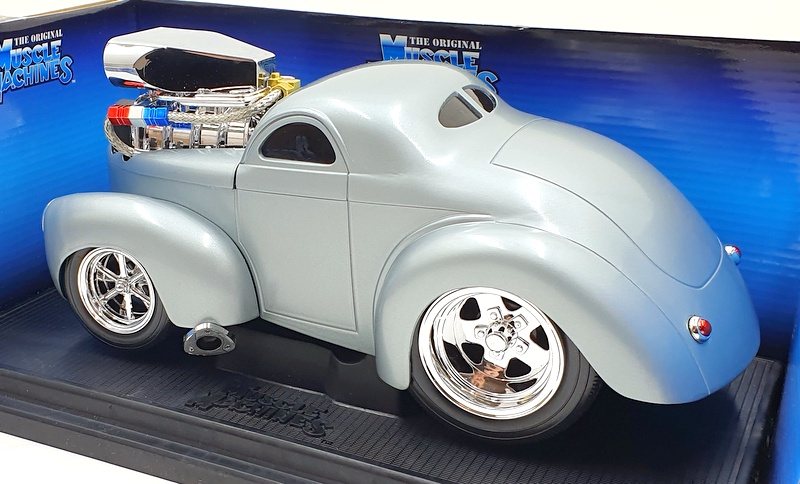 Muscle Machines 1/18 Scale Model 71166 - 1941 Willys Coupe - Silver Grey