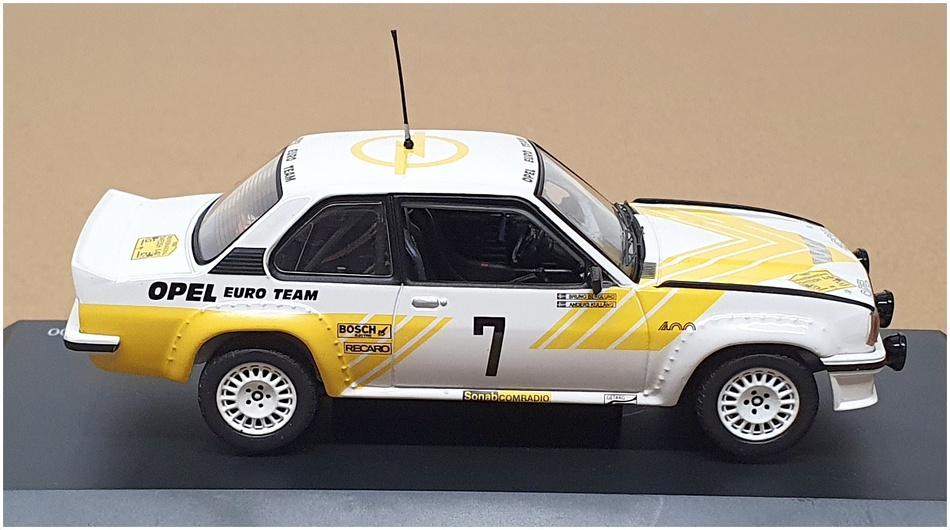 Schuco 1/43 Scale 05523 - Opel Ascona B400 #7 Sweden Rally 1980 - White/Yellow