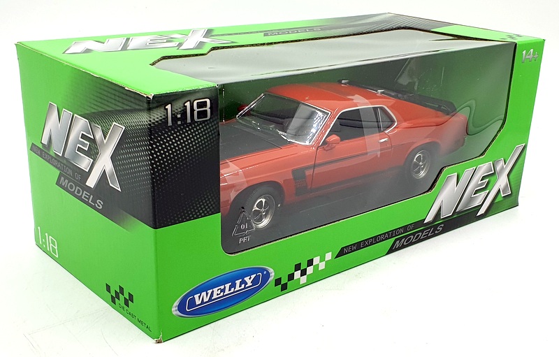 Welly 1/18 Scale Diecast 12516W - 1969 Ford Mustang Boss - Red