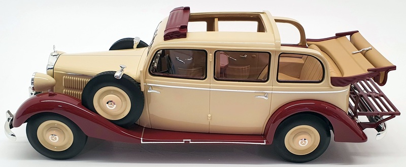 Triple 9 1/18 1800104 - 1936 Mercedes Benz 260D Pullman Landualet - Beige/Red