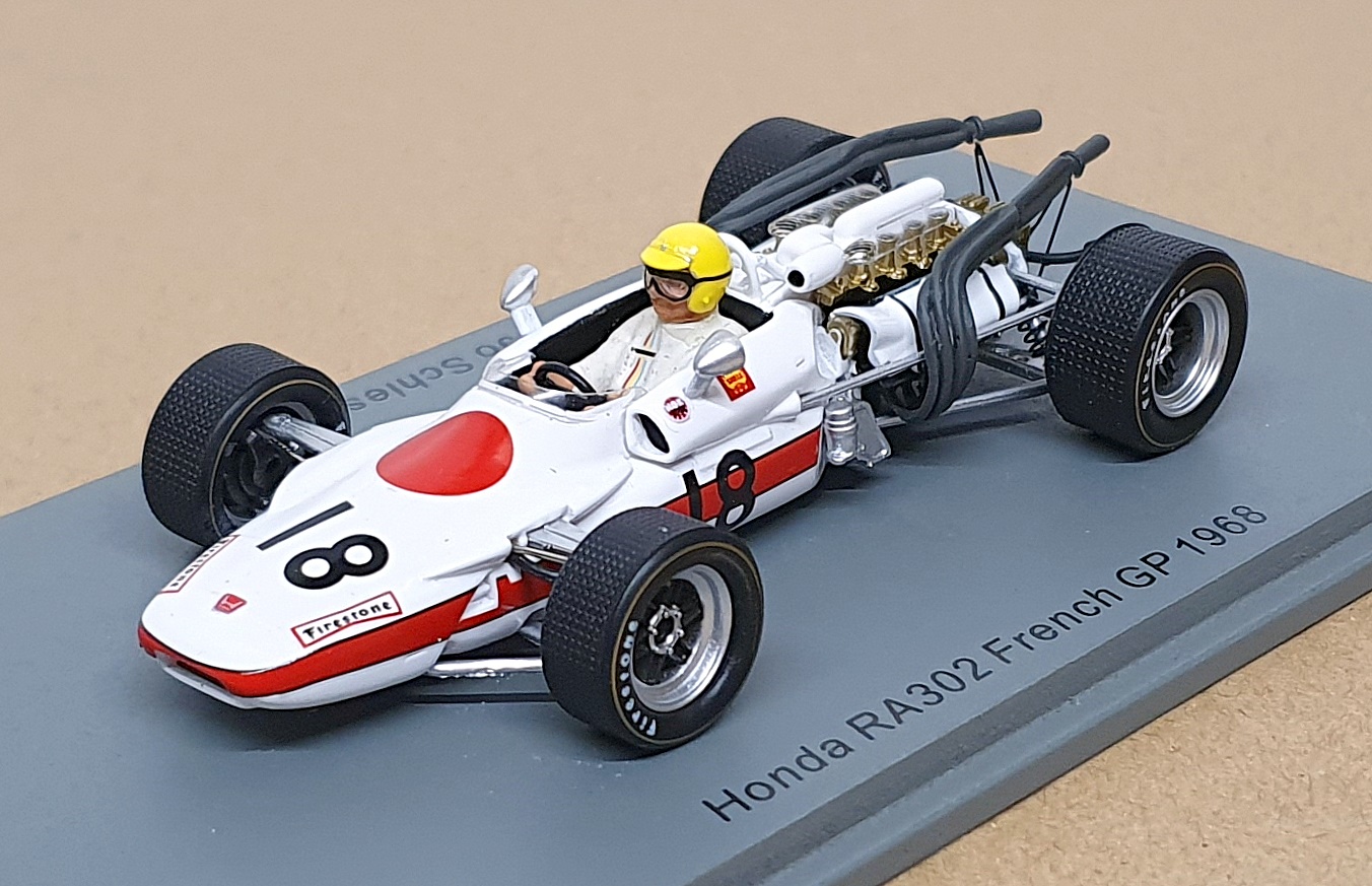 Spark 1/43 Scale S6227 - F1 Honda RA302 #18 French GP 1968 Jo Schlesser Spark 1/43 Scale S6227 - F1 Honda RA302 #18 French GP 1968 Jo Schlesser