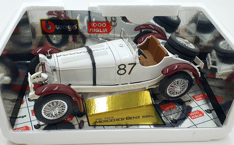 Burago 1/18 Scale Diecast 3202 Mercedes Benz SSKL 1931 1000 Miglia