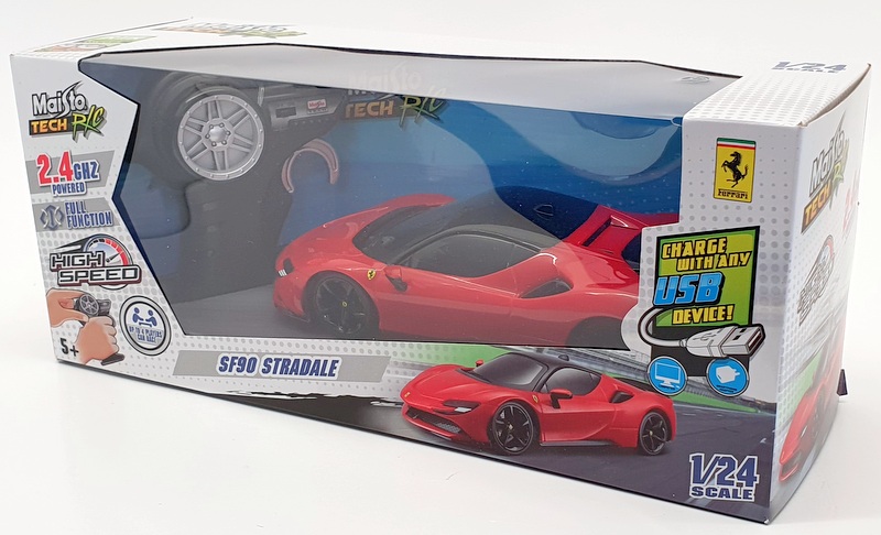 Maisto 1/24 Remote Control Car 2.4GHZ 82334 - Ferrari SF90 Stradale - Red Maisto 1/24 Remote Control Car 2.4GHZ 82334 - Ferrari SF90 Stradale - Red