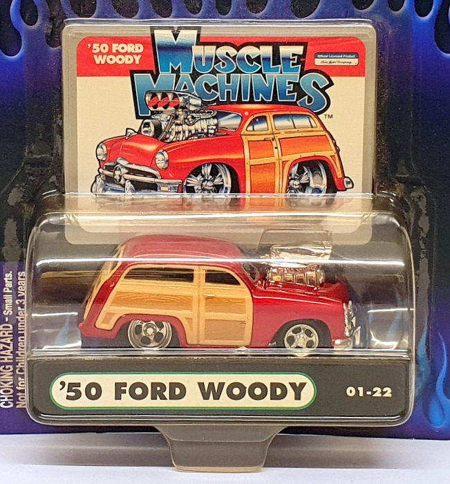 Muscle Machines 1/64 Scale 71161 01-22 - 1950 Ford Woody - Deep Red