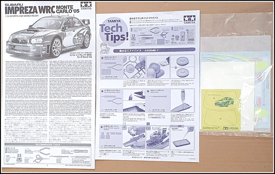 Tamiya 1/24 Scale Unbuilt Kit 24281 - Subaru Impreza WRC 2005 Monte Carlo
