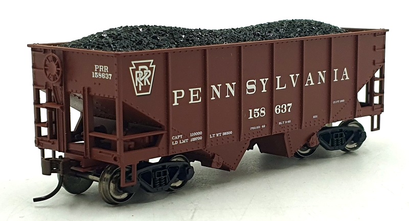 Bachmann HO (1/87) Scale 19507 '55 Ton 2-Bay USRA Braced Hopper Load PRR #158637 Bachmann HO (1/87) Scale 19507 '55 Ton 2-Bay USRA Braced Hopper Load PRR #158637