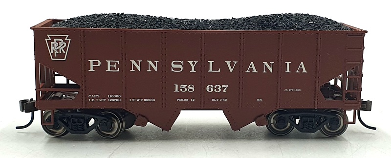 Bachmann HO (1/87) Scale 19507 '55 Ton 2-Bay USRA Braced Hopper Load PRR #158637 Bachmann HO (1/87) Scale 19507 '55 Ton 2-Bay USRA Braced Hopper Load PRR #158637