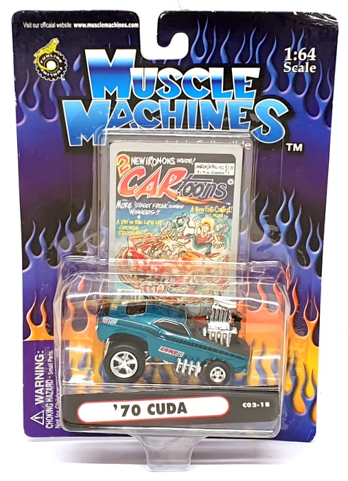 Muscle Machines 1/64 Scale 71171 C02-18 - 1970 Plymouth Cuda - Green Muscle Machines 1/64 Scale 71171 C02-18 - 1970 Plymouth Cuda - Green