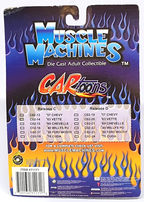 Muscle Machines 1/64 Scale 71171 C02-18 - 1970 Plymouth Cuda - Green Muscle Machines 1/64 Scale 71171 C02-18 - 1970 Plymouth Cuda - Green