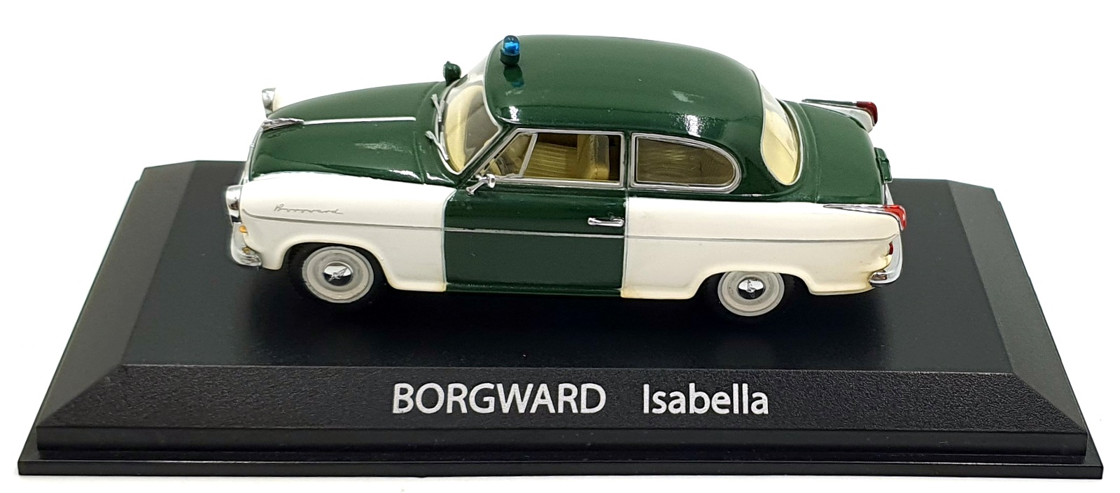 Norev 1/43 Scale 820030 - Borgward Isabella Police Car - White/Green Norev 1/43 Scale 820030 - Borgward Isabella Police Car - White/Green