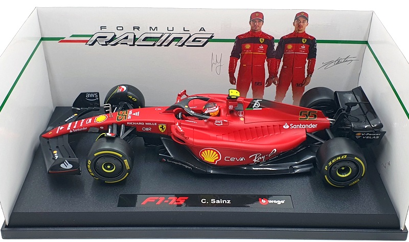 Burago 1/18 Scale 18-16811 - F1 Ferrari F1-75 2022 Carlos Sainz #55