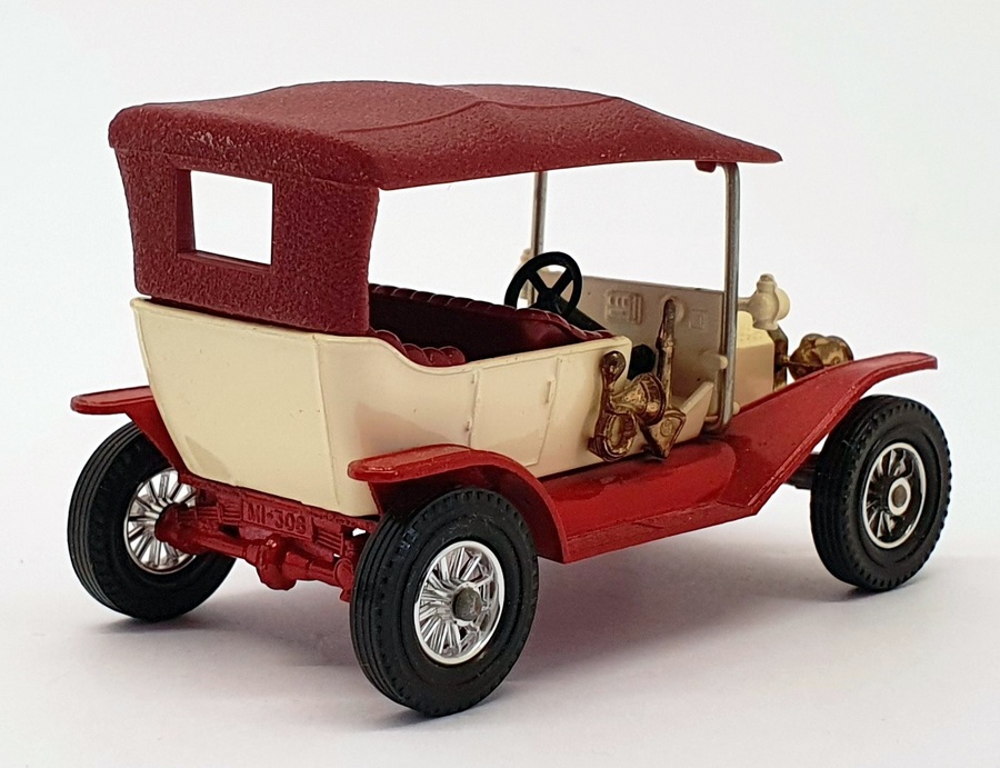 Matchbox Appx 10cm Long Diecast Y-1 - 1911 Ford Model T - Red/White
