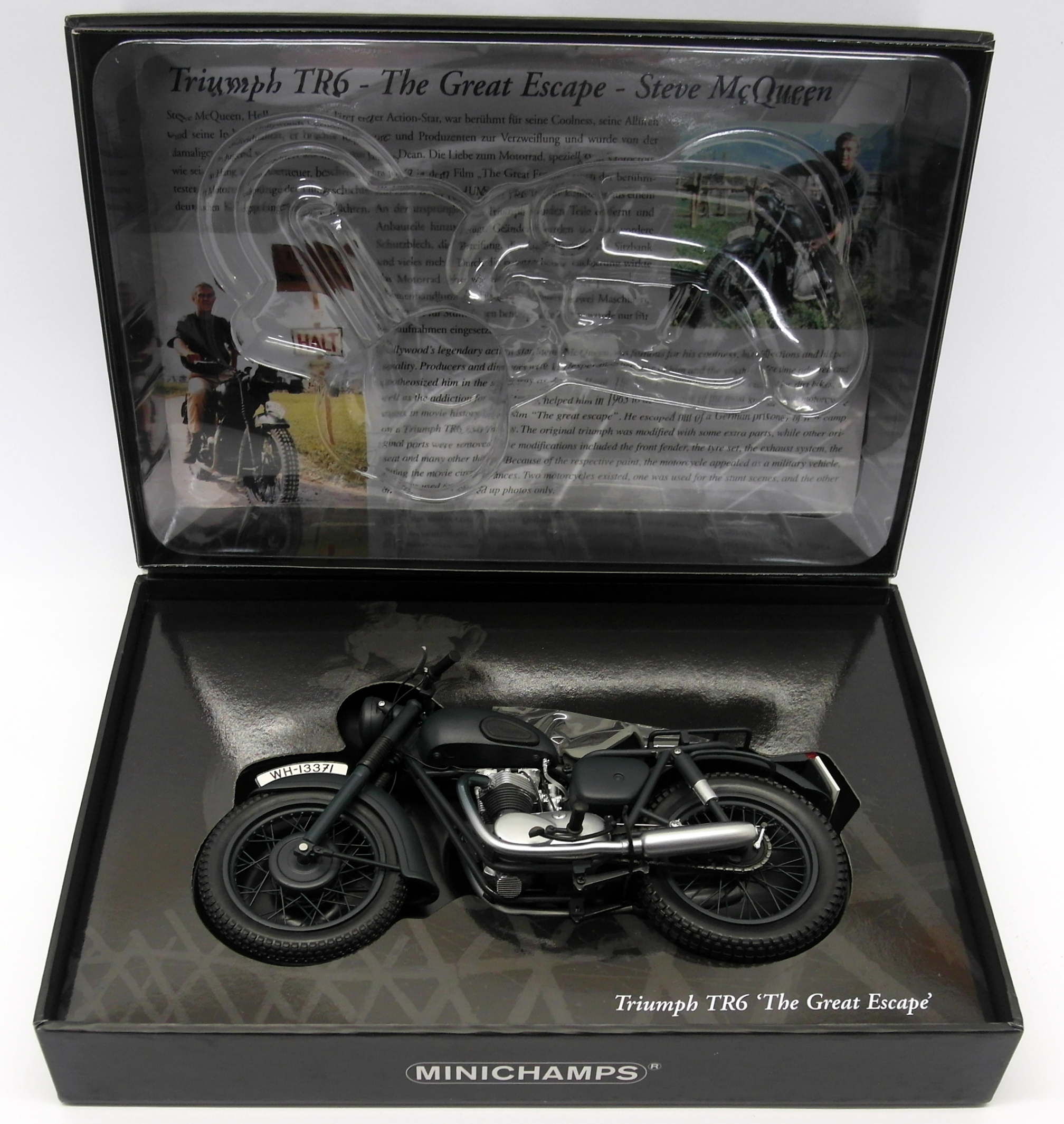 Minichamps 1/12 Scale Diecast 122 133500 Triumph TR6 Steve McQueen