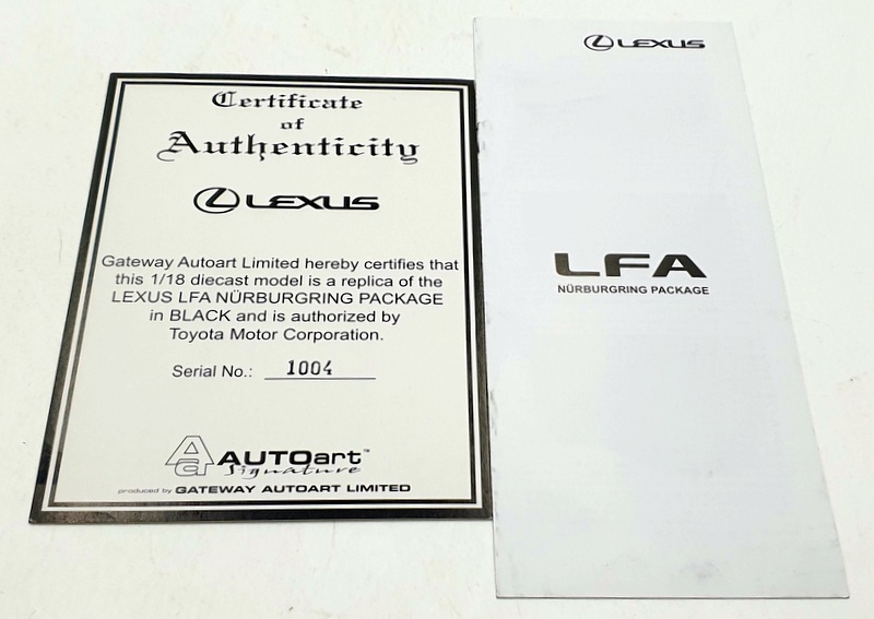 Autoart 1/18 Scale Diecast 78838 - Lexus LFA Nurburgring Package - Black