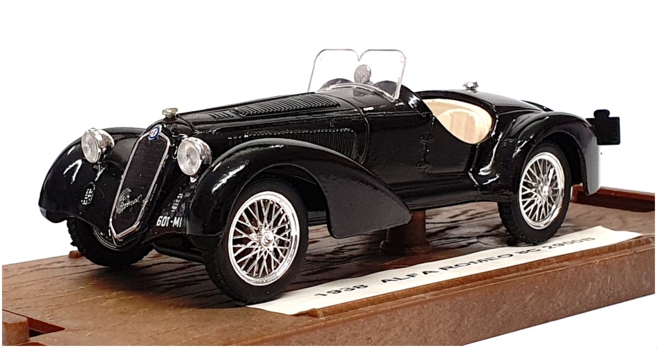 Brumm 1/43 Scale Diecast R139 - 1938 Alfa Romeo 8C 2900B - Black