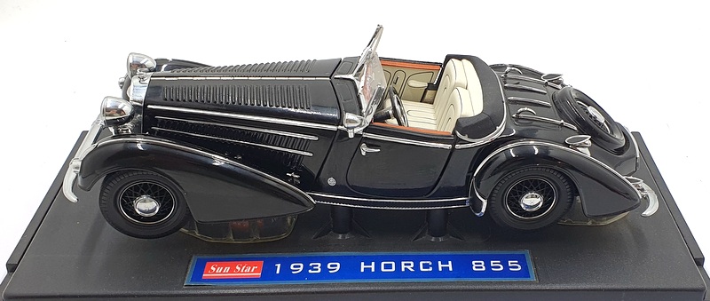 Sun Star 1/18 Scale Diecast 2401 - 1939 Horch 855 Roadster - Black Sun Star 1/18 Scale Diecast 2401 - 1939 Horch 855 Roadster - Black