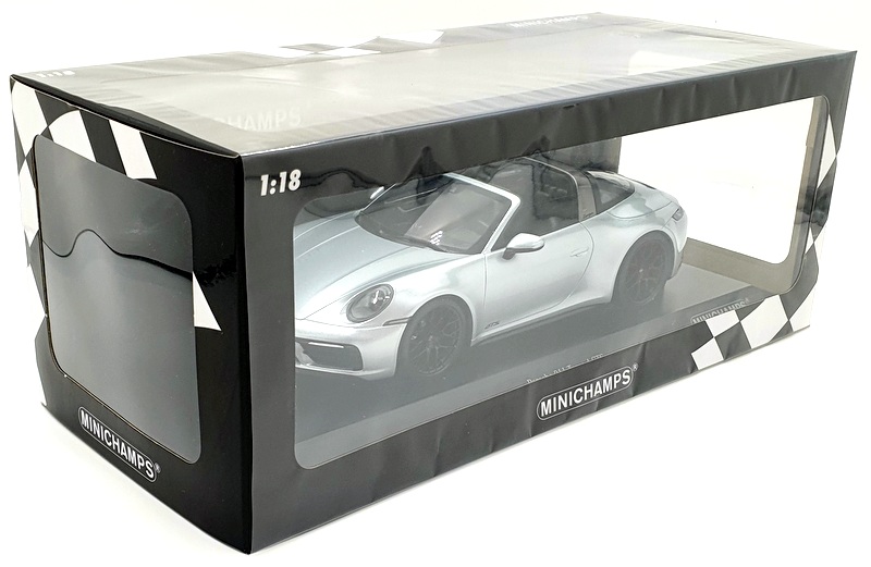 Minichamps 1/18 Scale Diecast 155 061061 - Porsche 911 Targa 4 GTS Silver