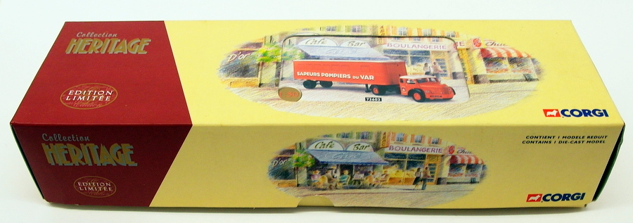 Corgi 1/50 Scale 73603 - Berliet GLR Avec Remorque Fruehauf Pompiers Du