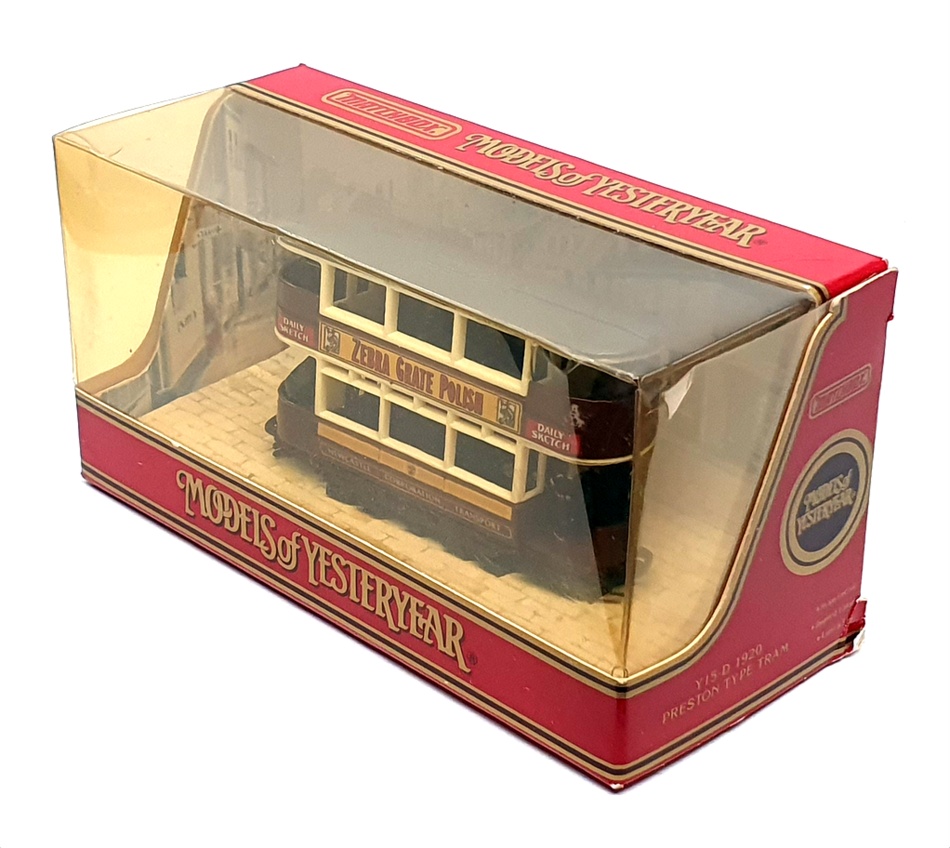 Matchbox 9.5cm Long Diecast Y15/D - 1920 Preston Type Tram - Newcastle