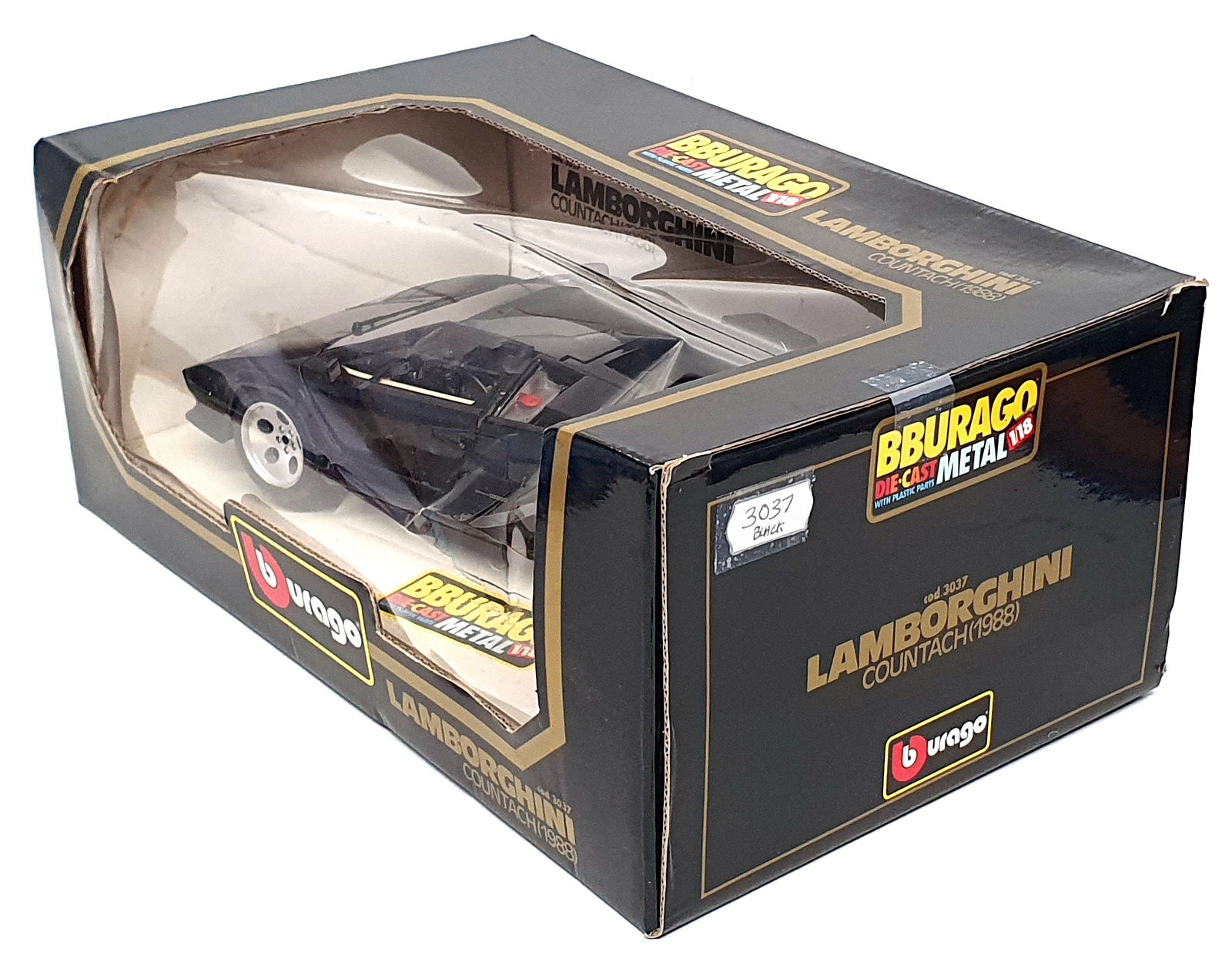 Burago 1/18 Scale Diecast 3037 - 1988 Lamborghini Countach - Black