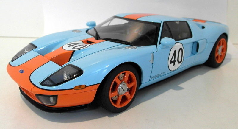 Autoart 1/18 Scale Diecast - 80513 Ford GT Gulf Blue with Orange Stripe ...