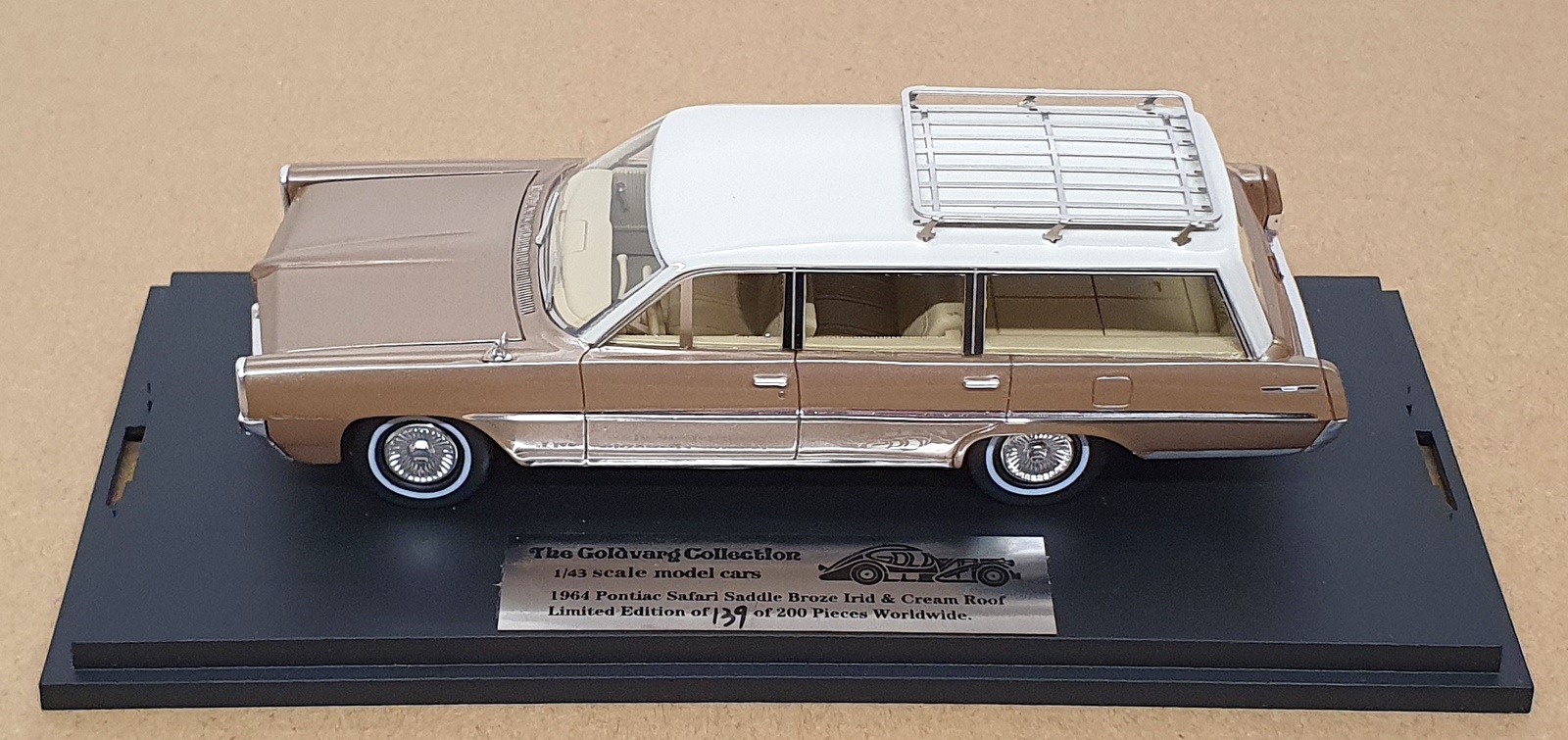 Goldvarg 1/43 Scale GC-093B - 1964 Pontiac Safari S. Wagon - Saddle Bronze/Cream Goldvarg 1/43 Scale GC-093B - 1964 Pontiac Safari S. Wagon - Saddle Bronze/Cream