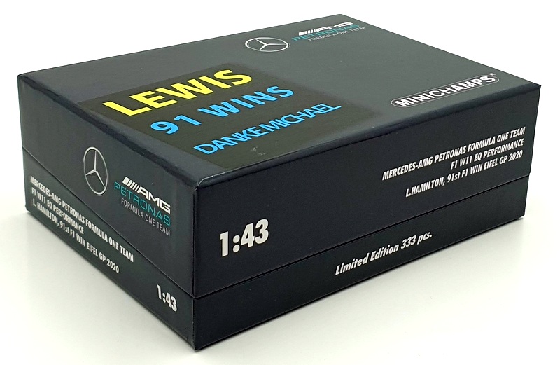 Minichamps 1/43 Scale 413 201144 - F1 Mercedes AMG 91st Win Eifel GP 2020
