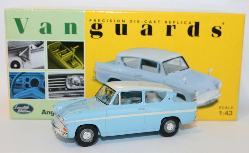 Vanguards 1/43 Scale Diecast VA00122 - Ford Anglia 105E - Bermuda Blue