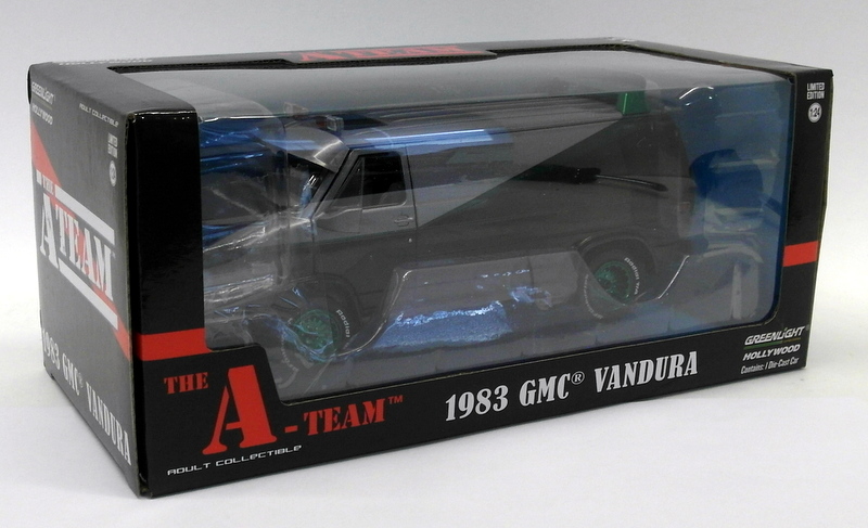 Greenlight 1/24 Scale - 84072 - The A-Team 1983 GMC Vandura Green Chase car