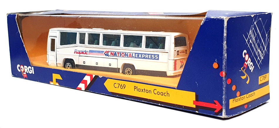 Corgi Appx 17cm Long C769 - Plaxton Coach National Express - White