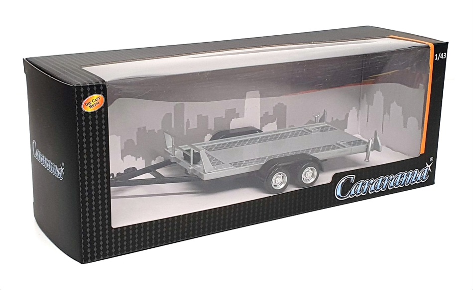 Cararama 1/43 Scale Diecast 4-92210 - Car Transporter Tow Trailer - Silver