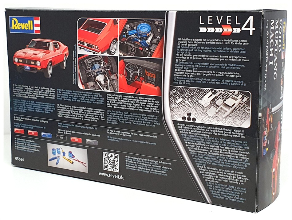 Revell 1/25 Scale Kit 05664 - Ford Mustang Mach I Bond 007 Diamonds Are Forever