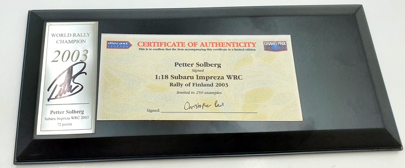 Sunstar 1/18 Scale - 4362 Subaru Impreza WRC Rally 2003 Solberg With Case